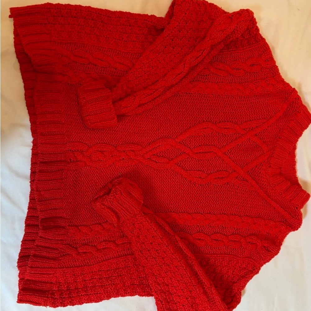 Vintage Aerie Vibrant Red Knit Pullover